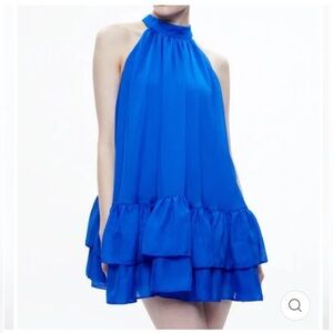 Alice + Olivia Blue Erna Mini Dress